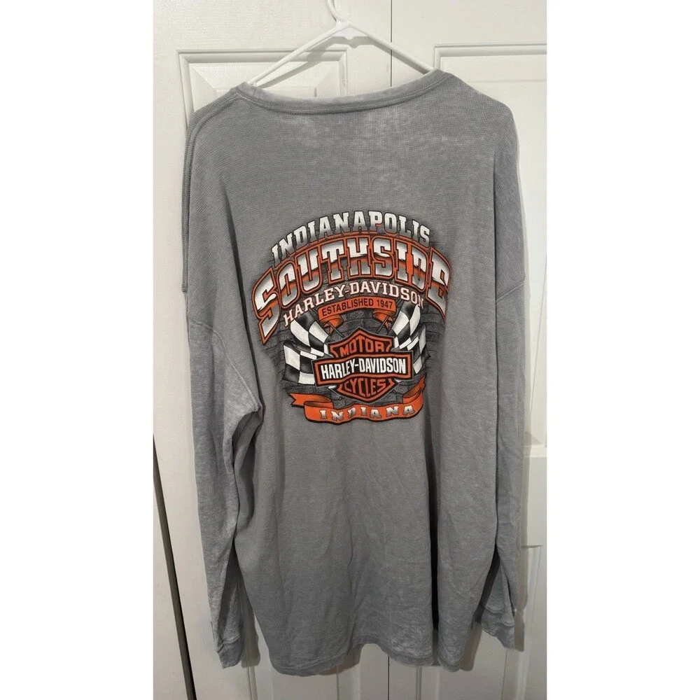 Vintage Harley Davidson long Sleeve Shirt Men's 3XL Gray